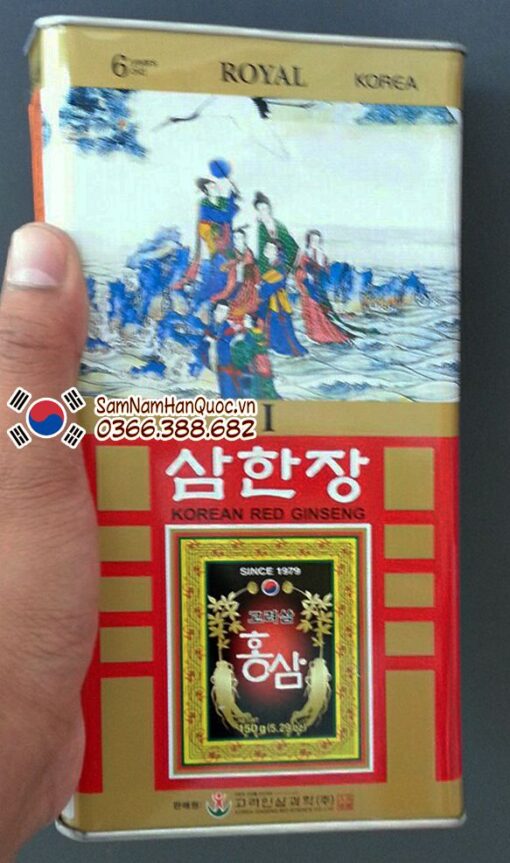 Nhân sâm khô hộp thiếc 150g Pocheoninsam Hàn Quốc giá rẻ