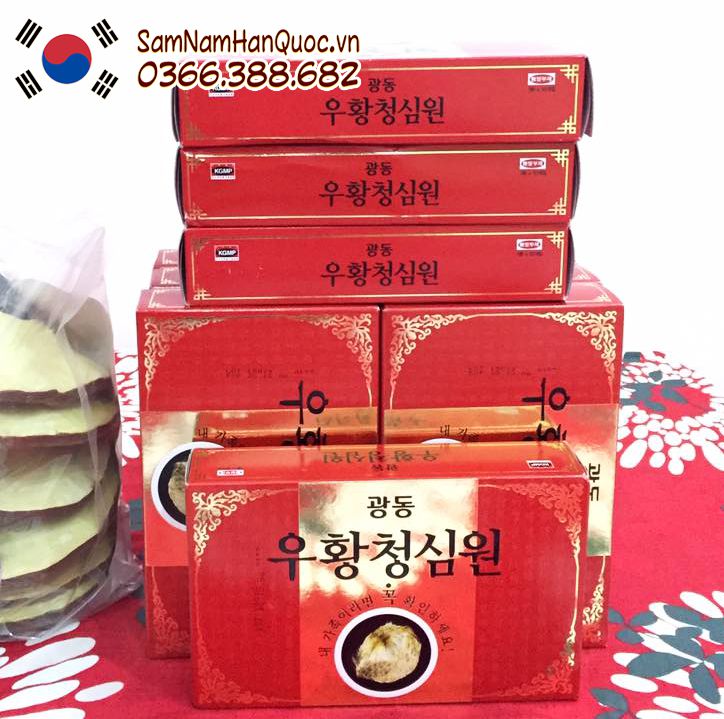 An cung ngưu hoàng tổ kén giữa hộp đỏ chính hãng Hàn Quốc