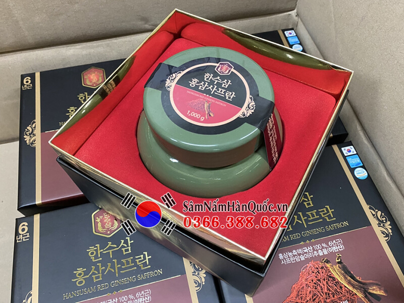 Cao hồng sâm hoa nghệ tây Hansusam 1kg Hàn Quốc