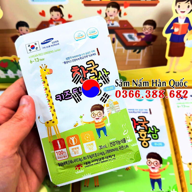 Hồng sâm baby Daedong 6 - 13 tuổi 30 gói 20ml Hồng sâm baby Daedong 6 - 13 tuổi 30 gói 20ml