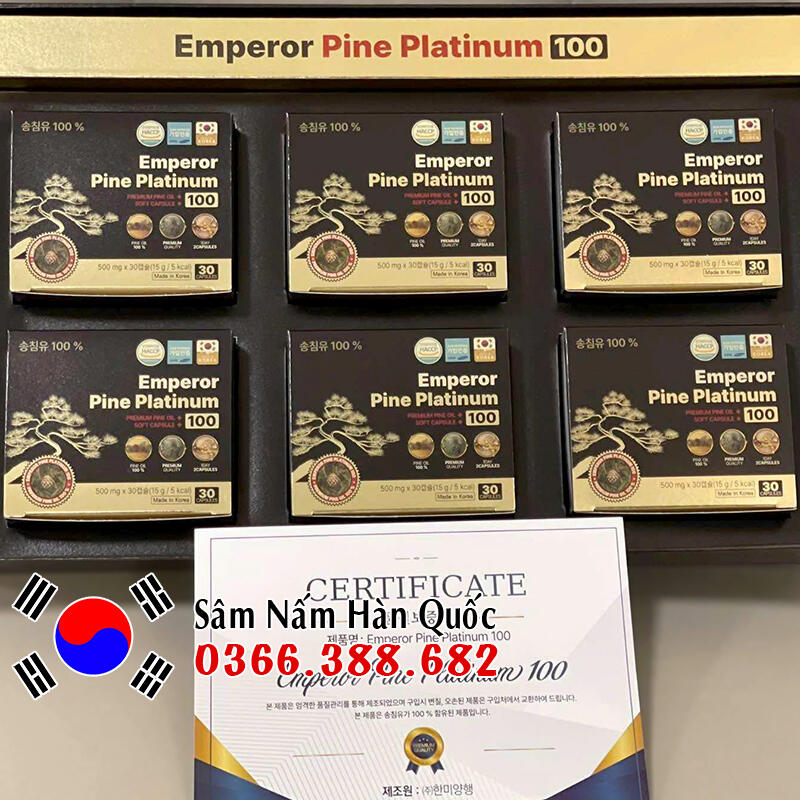 Tinh dầu thông đỏ Emperor Pine Platium 100 180 viên Tinh dầu thông đỏ Emperor Pine Platium 100 180 viên