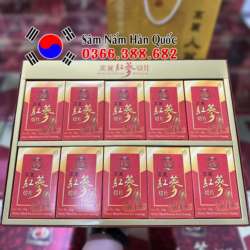 Sâm lát tẩm mật ong Sambok 200g Sâm lát tẩm mật ong Sambok 200g