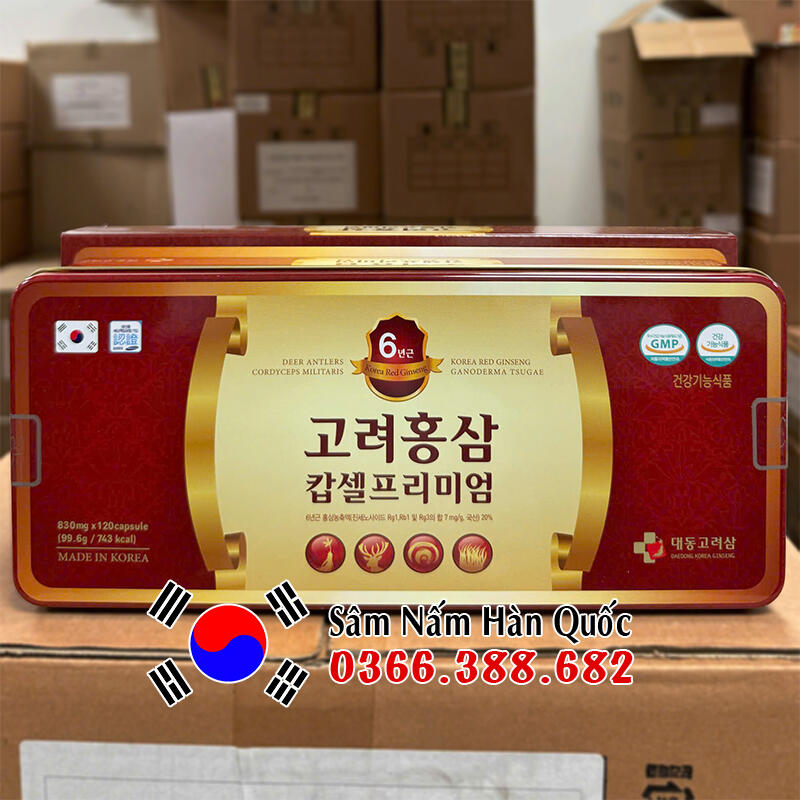 Đạm Sâm Nhung Linh chi Đông trùng Daedong 120 viên Đạm Sâm Nhung Linh chi Đông trùng Daedong 120 viên