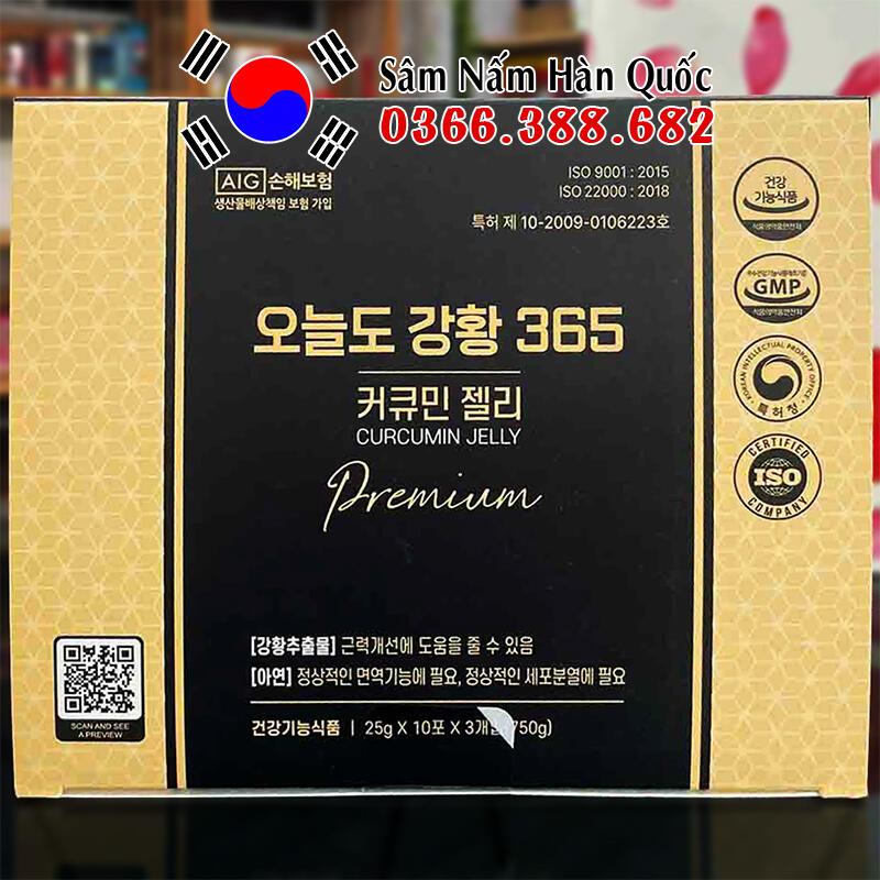 Thạch nghệ Nano 365 Collagen Premium 30 gói 25g