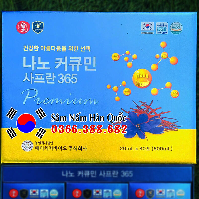 Tinh nghệ Nano Curcumin Saffron 365 30 gói 20ml