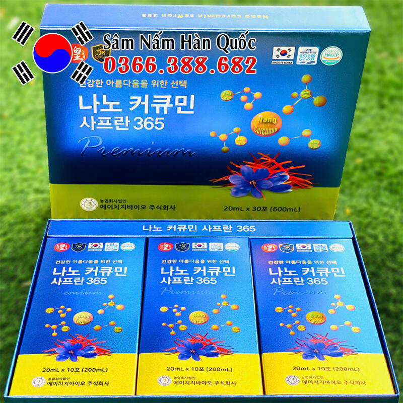 Tinh nghệ Nano Curcumin Saffron 365 30 gói 20ml