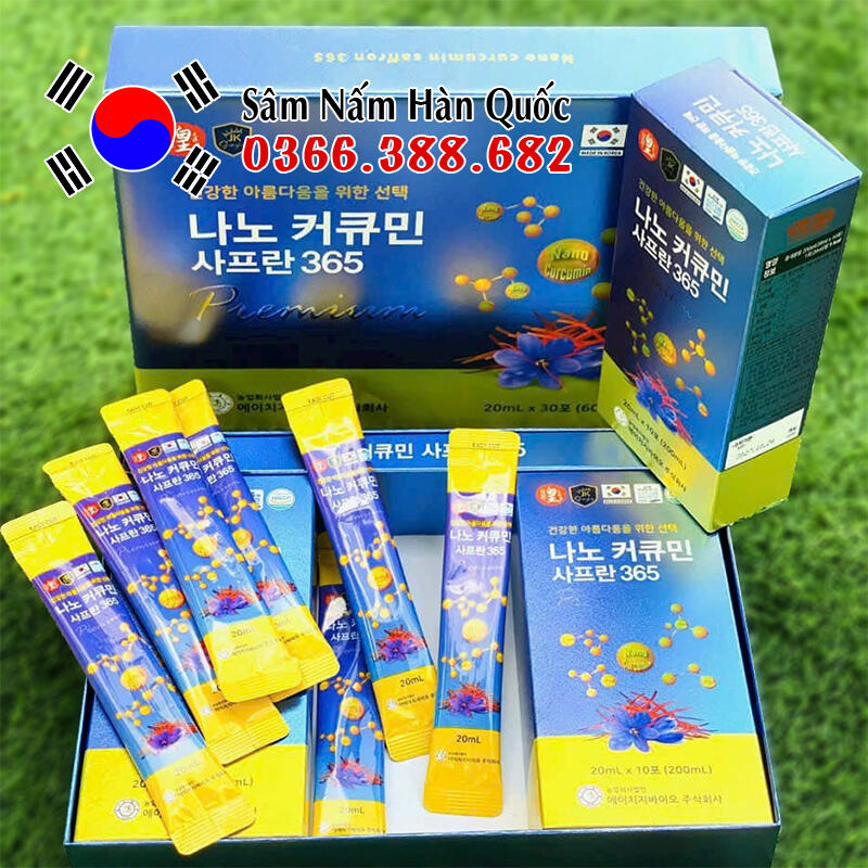 Tinh nghệ Nano Curcumin Saffron 365 30 gói 20ml
