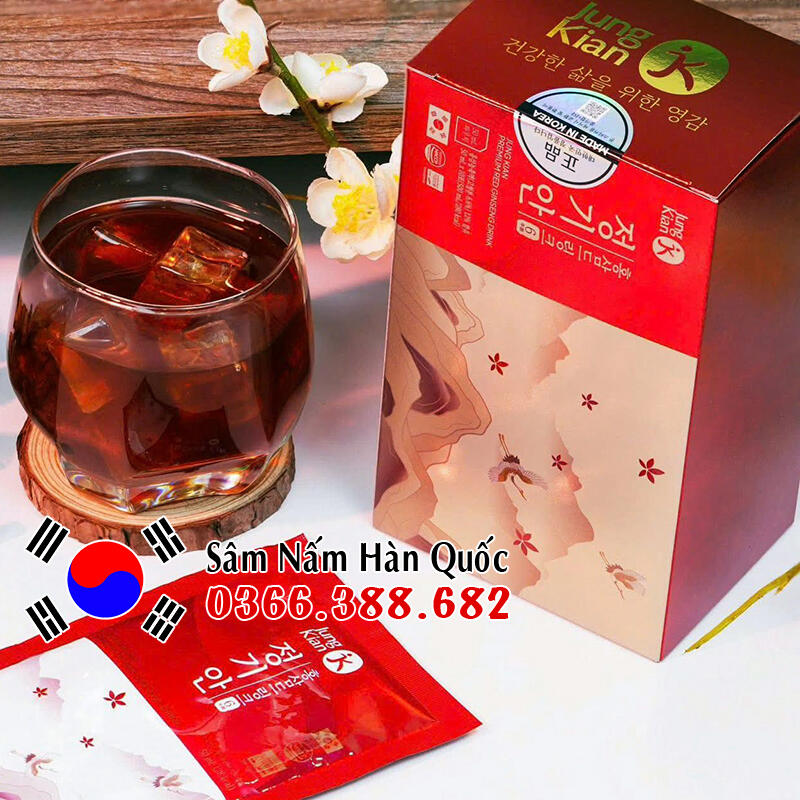 Nước hồng sâm Jung Kian Premium 20 gói 50ml Nước hồng sâm Jung Kian Premium 20 gói 50ml