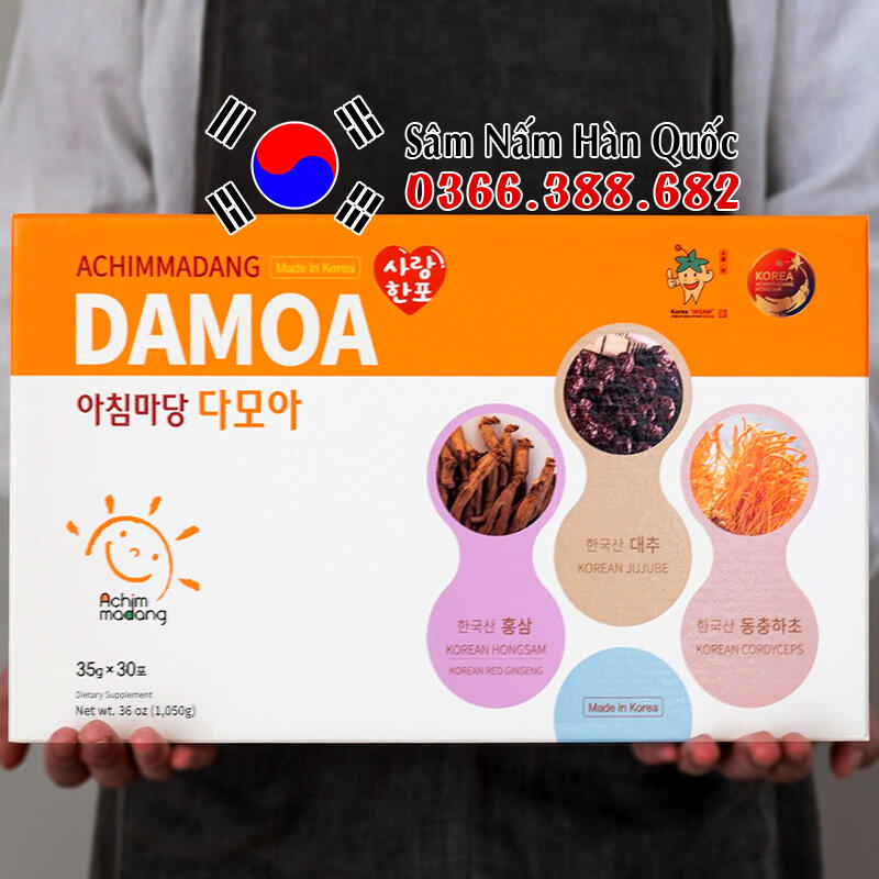 Nước hồng sâm Đông trùng Táo đỏ Achimmadang Damoa 30 gói Nước hồng sâm Đông trùng Táo đỏ Achimmadang Damoa 30 gói