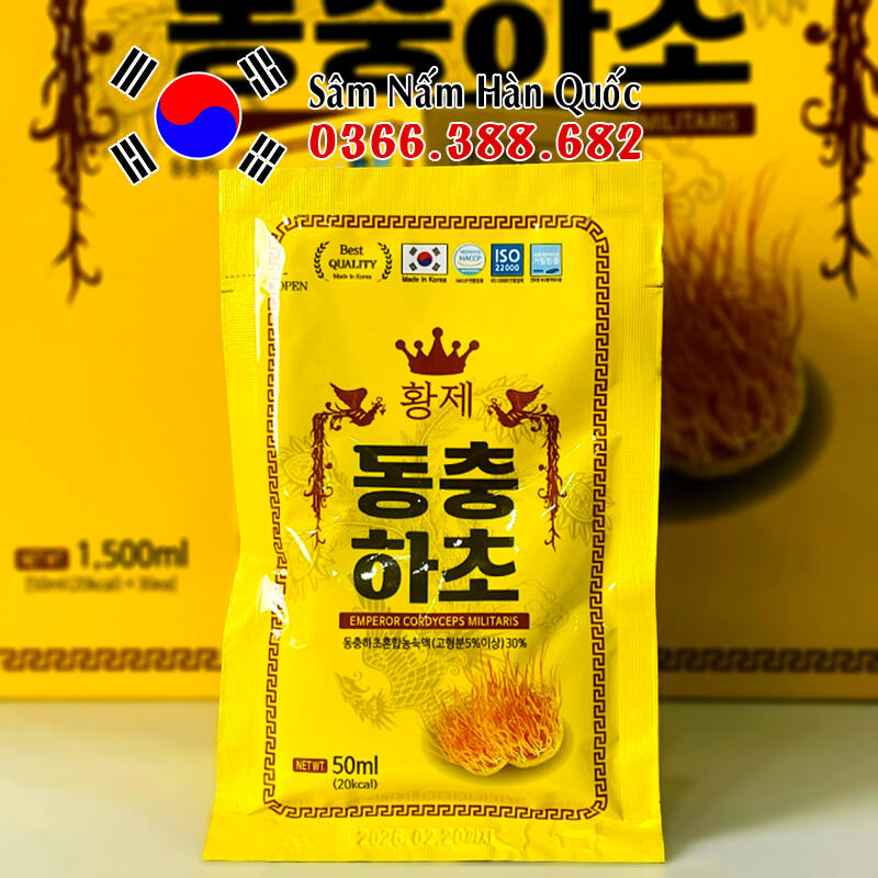 Nước đông trùng hạ thảo Daehan 30 gói 50ml Nước đông trùng hạ thảo Daehan 30 gói 50ml
