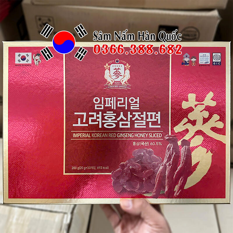 Sâm lát tẩm mật ong Dongjin 200g Sâm lát tẩm mật ong Dongjin 200g